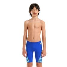 Image of Arena Boys Print Swim Jammer - Neon Blue/Yellow Multi
