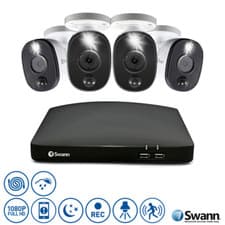 Image of Swann 8 Channel 1TB DVR 4X1080P Sensor Light Security Cameras, SWDVK-846804WL-EU