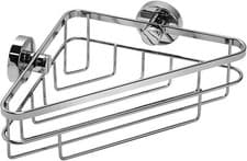 Image of Corner Shower Basket CROYDEX Brockham Chrome Plated 3 Wayfix Flexi-Fix Caddy