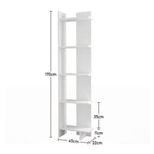 Image of Corner Bookcase Shelf 5 Tiers Narrow Display Unit Bookshelf Storage Furniture UK