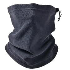 Image of Black Thermal Fleece Snood Neck Warmer Drawstring Toggle Winter Scarf Cycling