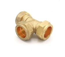 Image of 5 Pack Brass Compression Fitting 22mm Equal Tee Plumbing Fittings