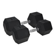 Image of Urban Fitness PRO Hex Dumbbell - Rubber Coated (Pair): Black - 2 x 15kg - New