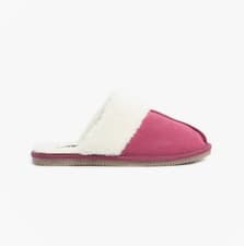 Image of Hush Puppies Arianna Womens Suede Slip-On Memory Foam Pink Mule Slippers
