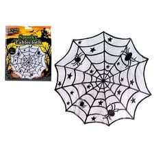 Image of Halloween Spiders Web Round Tablecloth - 100cm Spooky Effect House Party Decor