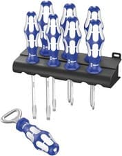 Image of Wera Scotland Sports Edition 8 Piece Pz,Ph,Slot Screwdriver Set & Rack, 347823