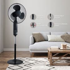 Image of 16" OSCILLATING PEDESTAL COOL AIR FAN 3 SPEED REMOTE CONTROL WITH TIMER