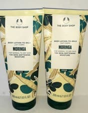 Image of The Body Shop 2x Moringa Body Lotion To Milk Normal to Dry Skin 200 mls each