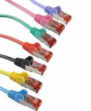 Image of 15cm Short CAT6 Network Cable Ethernet Patch Lead 0.15m SFTP Red blue pink black