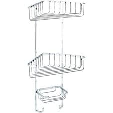 Image of Croydex Bathroom Rust Free Three Tier Corner Basket Shower Caddy Storage Chrome