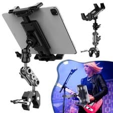 Image of Ipad Holder for Mic Stand Adjustable Tablet Phone Holder Clamp Mount for Tablet