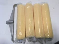 Image of 4 x 12" Inch Long Pile Polyester Refill Roller Paint Sleeve + Double Arm Frame