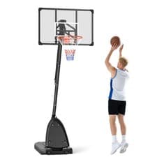 Image of SPORTNOW Adjustable Basketball Hoop with Weighted Base, 2.4-2.9m, Black