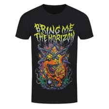 Image of Bring Me The Horizon T-Shirt BMTH Smoking Dinosaur Band Official New Black