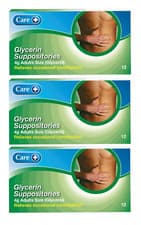Image of Care Glycerin Suppositories for Adults 4g x 12, Pack of 3 - (Glycerol)