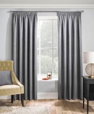 Image of MATRIX PLAIN THERMAL WOVEN BLOCK OUT LINED CURTAINS 3" PENCIL PLEAT TAPE TOP