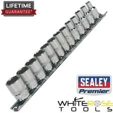Image of Sealey Socket Set 13pc 1/4"Sq Drive 12pt WallDrive® Metric Premier