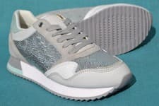 Image of GEOX Ladies BNIB Trainers D DORALEA D25RTB Silver Pailletes / Suede UK 5 / 38