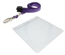 Image of Lanyards & ID Pocket With Metal Lobster Clip Clear ID Pocket Size 105 x 110mm