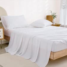 Image of 100% Egyptian Cotton Flat Sheets TC 400 Full Bed Sheet Single Double King Size