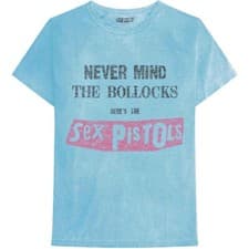 Image of The Sex Pistols 'Never Mind The Bollocks Distressed' Blue T shirt - NEW