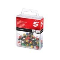 Image of 5 Star Office Map Pins 5mm Head Assorted (Pack of 100)