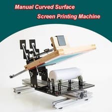 Image of Manual Curved Surface Silk Screen Printer Round Roll Screen Process Press