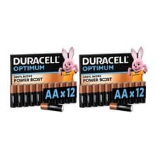 Image of Duracell Optimum AA Batteries 24 Pack 1.5V Alkaline MX1500 Long Life