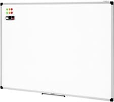 Image of Amazon Basics Magnetic Whiteboard 120x90cm – Drywipe Board with Pen Tray