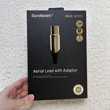 Image of Sandstrom Gold Series S2AER315 2m Aerial Lead With Adapter Cable Black Boxed