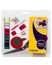 Image of Starter Sewing Kit Care Repair, Pin Cushion Threads Needles Embroidery 21 PC