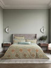 Image of NEW Bedeck of Belfast Addison Cotton Reversible King Duvet Cover Set - Gold Teal
