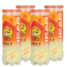 Image of Head Stage 2 Orange Tennis Balls - 1 Dozen 4x3 Ball Can