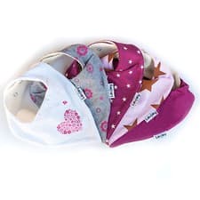 Image of 5 PACK - GIRLS - BANDANA BABY BIBS / DRIBBLE BIBS