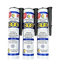 Image of C-Tec CT1 Sealant And Construction Adhesive Pack Of 3 - BLACK, 290ml