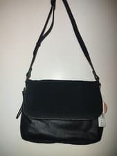 Image of Accessorize Real leather slim crossbody bag - black New Tags