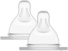 Image of MAM Extra-Slow Flow Teats Size 0, Suitable for Newborns, SkinSoft Silicone