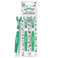 Image of Bugalugs Dog Cat Toothbrush Toothbrush Triple Headed Dog Plaque Remover Tarta UK