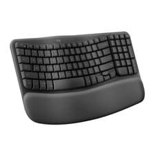 Image of Logitech Wave Keys Wireless Ergonomic Keyboard with Cushioned Palm Graphite 