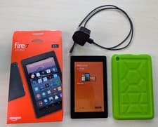 Image of New/Open Box Amazon Fire 7 7th Gen 8GB Expandable Storage Black & Case bundle