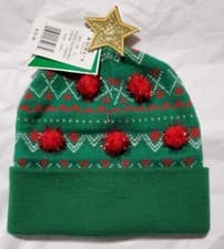 Image of Ugly Stuff Supply Adult One Size Christmas Fair Isle Hat Holiday Beanie New