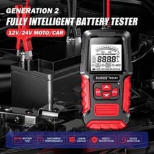 Image of Car Battery Tester Tool 12V 24V LCD Detect Analyzer Cranking Charging Diagnostic