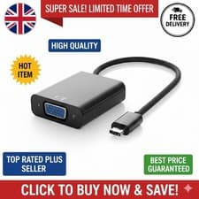 Image of USB C to VGA Adapter, Type C 3.1 Male to VGA Female Adapter Cable for Laptop PC
