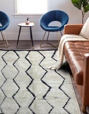 Image of Area Rug Modern Multicolor Rug Wool Handmade Moroccan Berber Style Carpet 4x3 ft