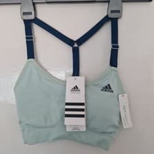 Image of Adidas Seamless Low Impact Performance Sports Bra Size 4-6 Xs Training Green New
