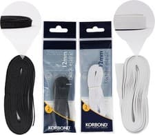 Image of Korbond 12 mm x 2 m Elastic, Black/ White