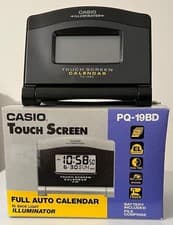 Image of CASIO TOUCH SCREEN ALARM CLOCK FULL AUTO CALENDAR BACK LIGHT ILLUMINATOR PQ-19BD