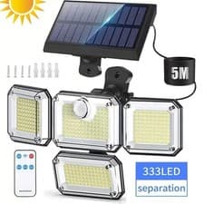 Image of 4-Head 333 LED Solar Motion Sensor Wall Light Outdoor Garden Security Flood Lamp