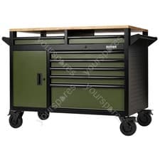 Image of BUNKER® 14 Drawer Multi-Functional Workbench Roller Tool Cabinet, 48", Gree