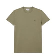 Image of Lacoste Crew Neck Pima Cotton T-Shirt Khaki